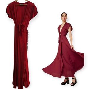 Reformation Burgundy Maxi Dress